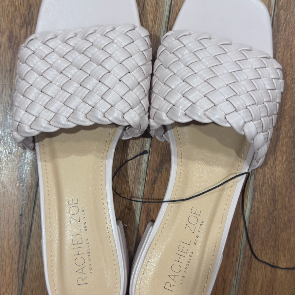 Rachel Zoe Women's Cream Woven Slide Sandals Size 8.5